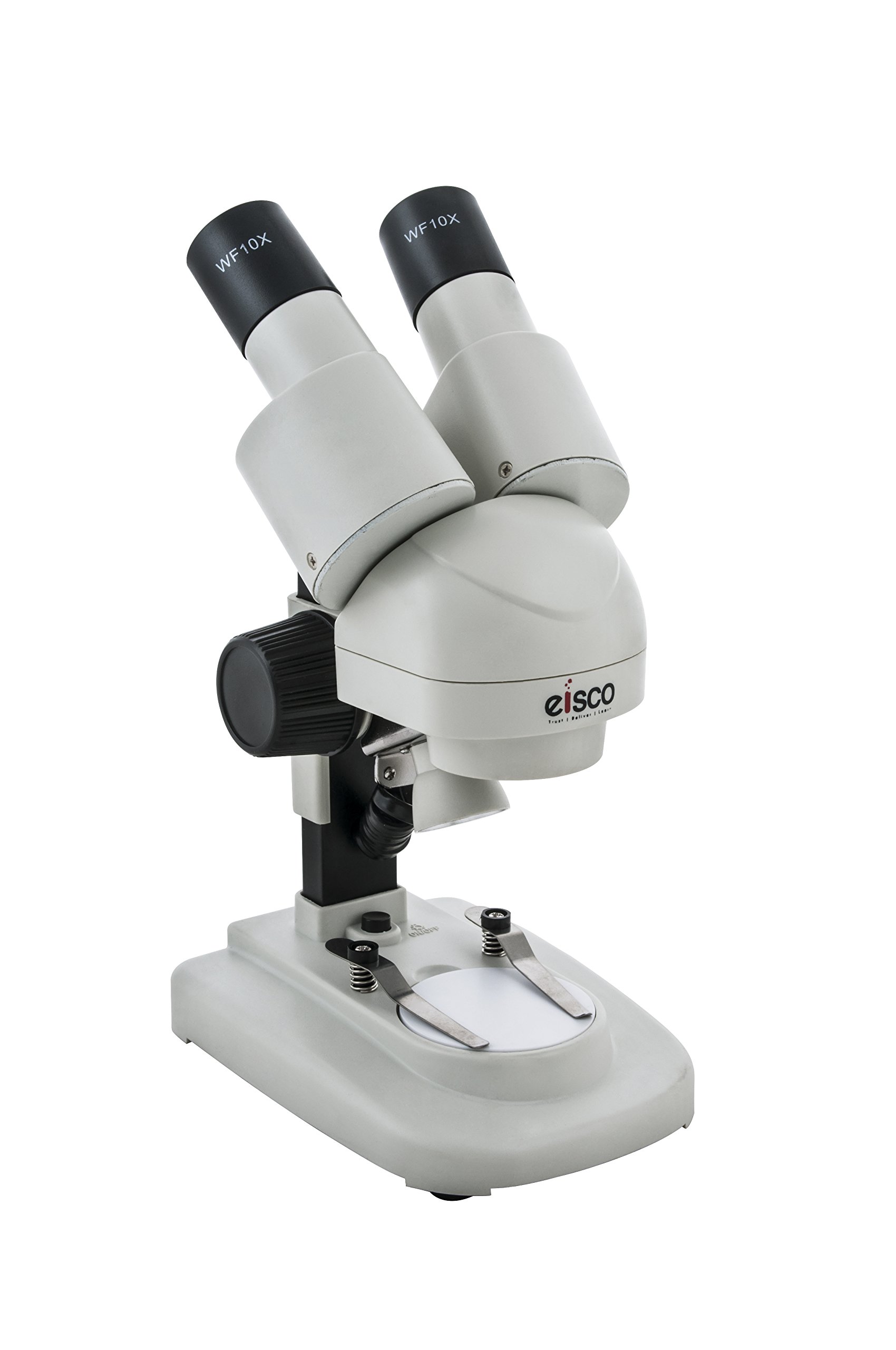 EISCO Stereo Binocular Microscope (mini) with 45° Inclined Head, LED Light, Reversible Black and White Stage, AA Battery Operated, Bilateral Coarse Focus, with Dustcover & Styrofoam Case-image-39