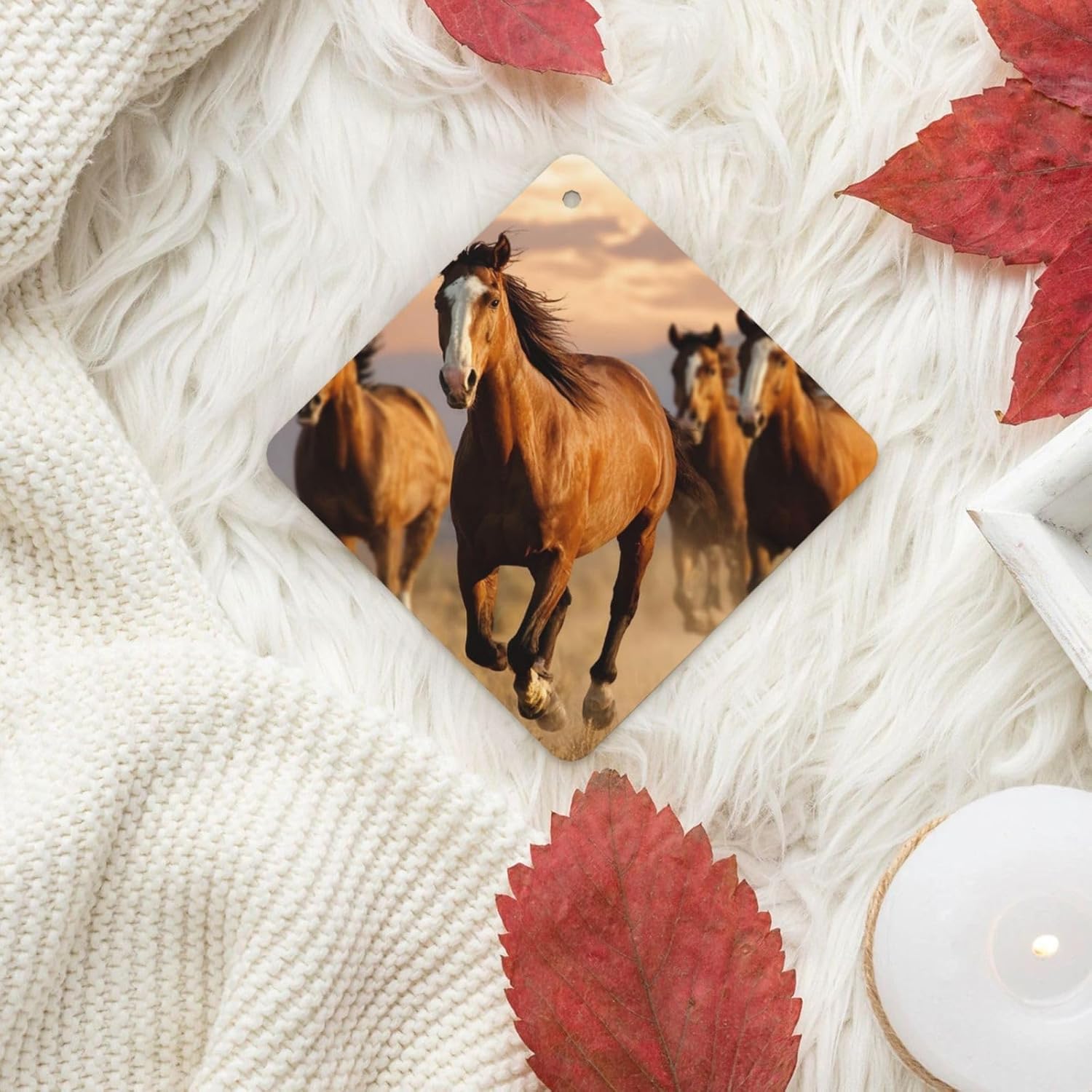 Car Air Freshener 24 PCS Horses Hanging Car Air Fresheners Auto Interior Decor Card Freshener Strong Scented Card Lavender Cars Scents for Office Bedroom Close Drawer Square