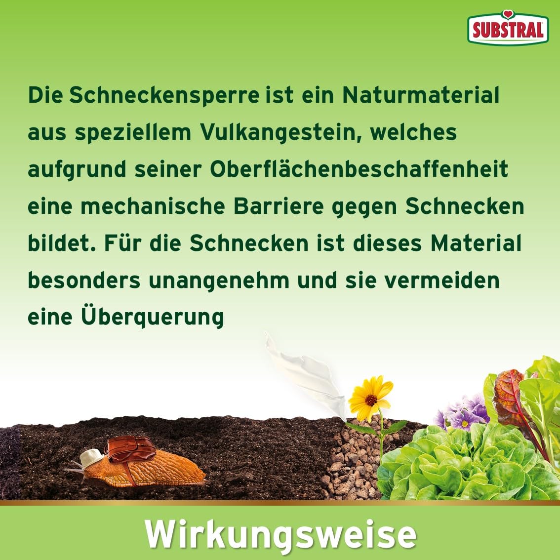 Naturen Bio - Barrera para Caracoles (Resistente a la Lluvia, granulado de Lava Especial para Proteger Caracoles en el jardín, Protege Plantas Ornamentales, Verduras y Frutas, 2,3 kg)