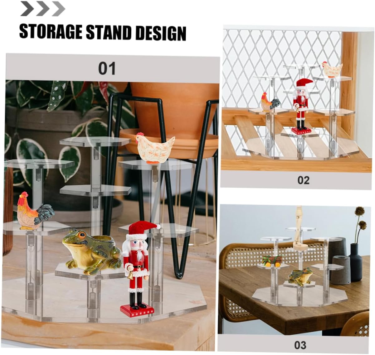 2 sets Acrylic Display Stand Transparent Tiered Organizers for Home Perfume Item Storage Stylish Countertop Display Holders for Bedroom Workspace