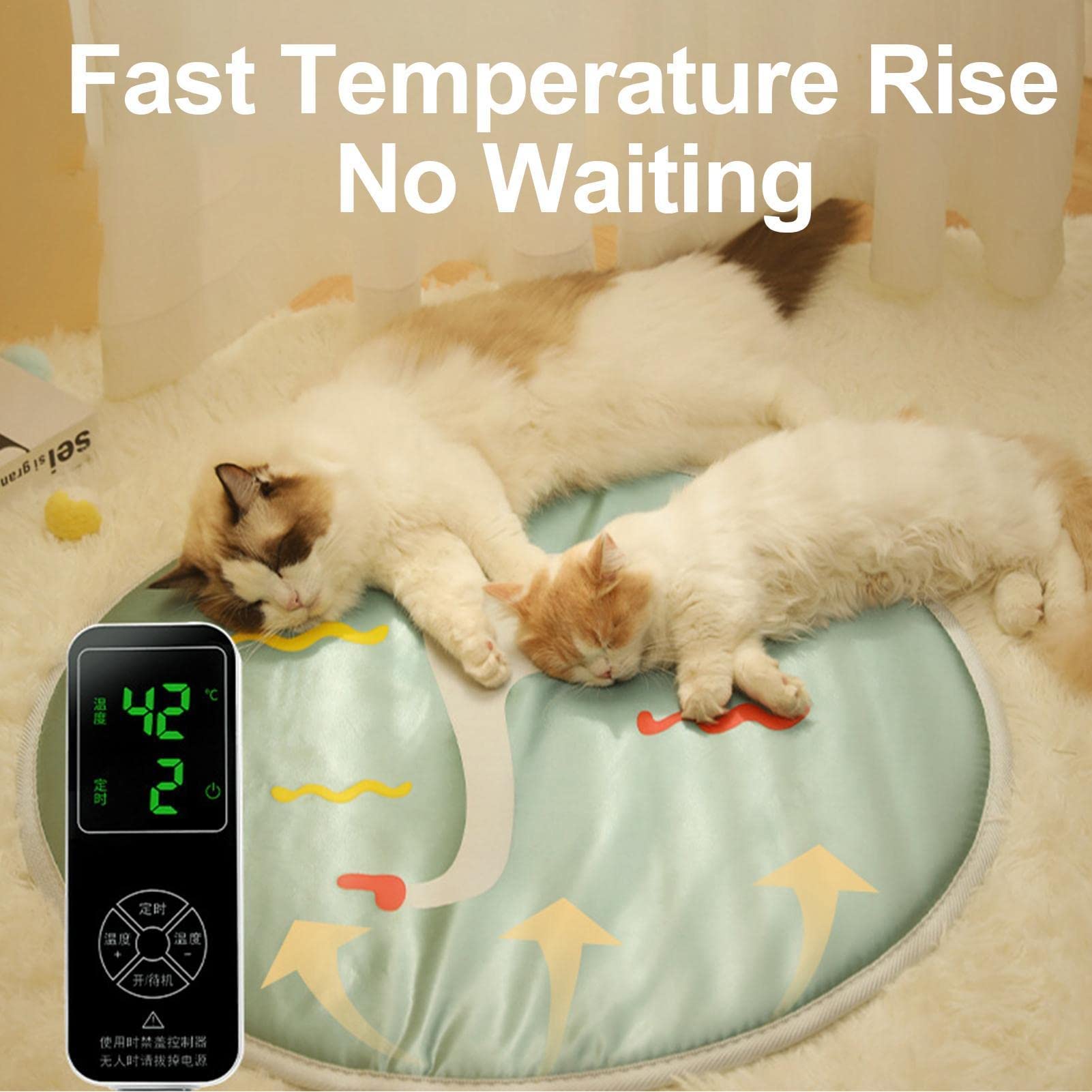 Almohadilla térmica for gatos |Almohadilla térmica for gatos a prueba de agua con lindo pato Animal - Manta eléctrica cálida for mascotas en interiores for gatos y perros al aire libre Met Safety List
