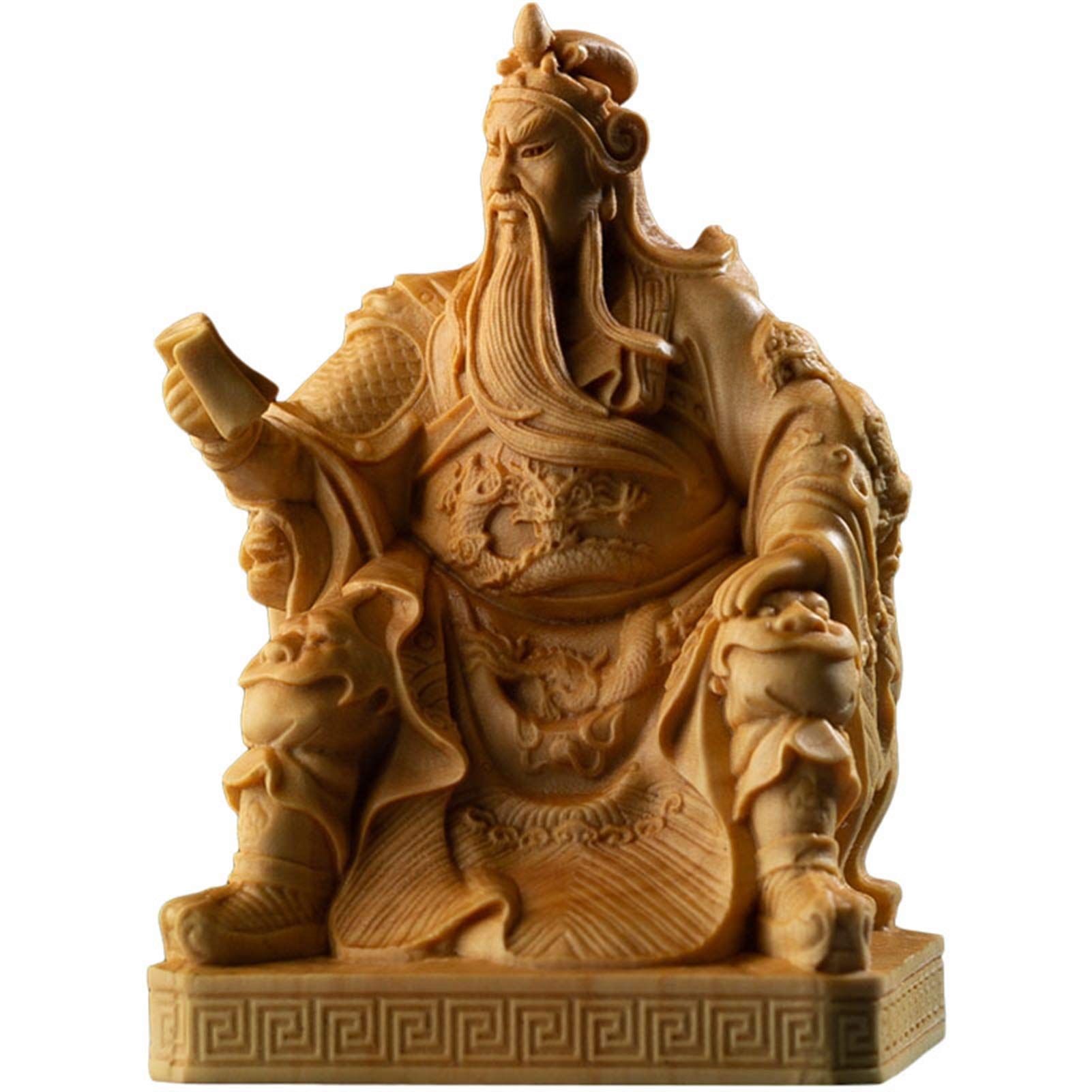 Statue Guan Yu ornement de jardin et sculpture sur bois maison