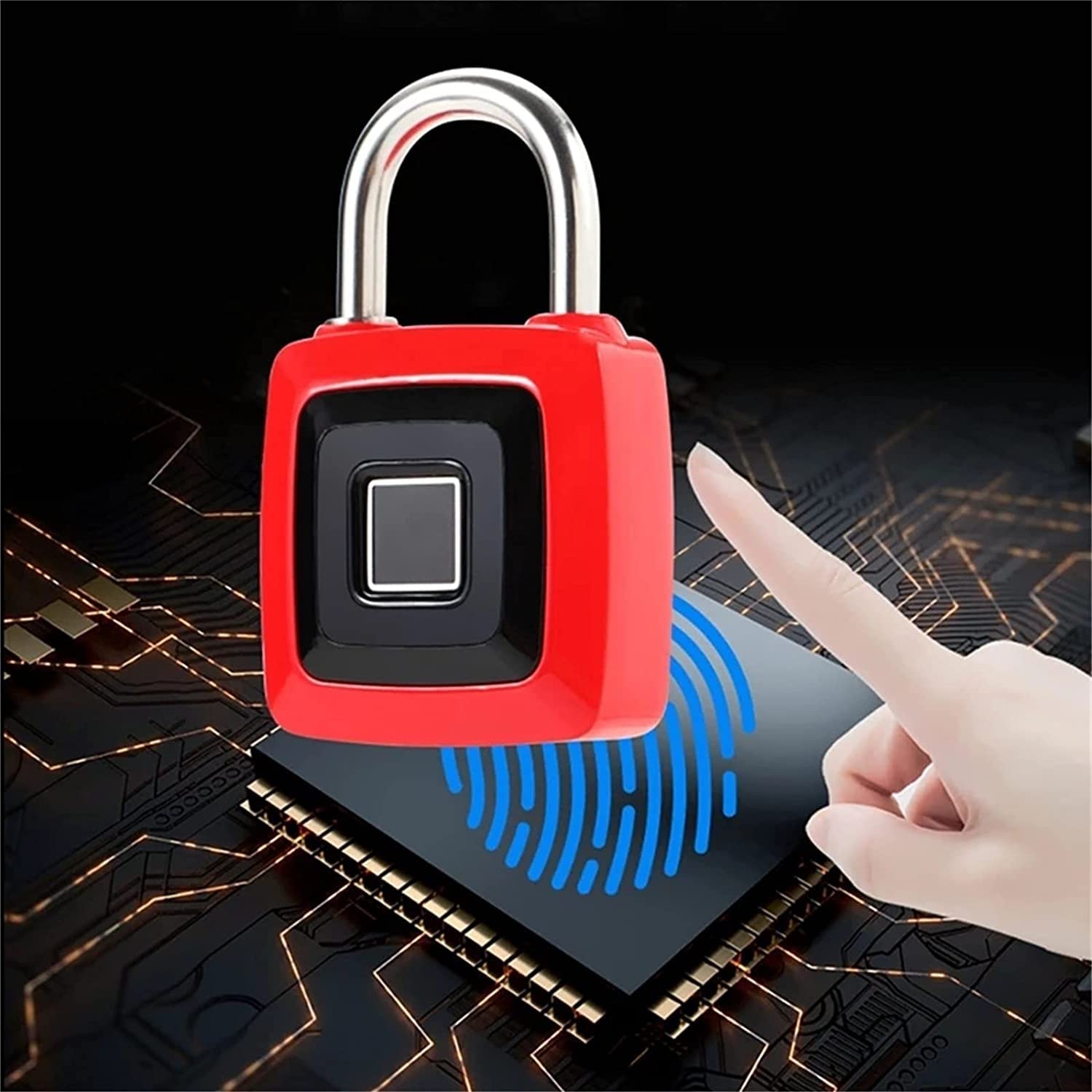 Cadenas intelligent d'empreinte digitale Smart Smart Cadlock, Anti-Thebt Intelligent for sports School School School School Clôture Hasp Stockage Sac à dos Valcule Bagage Bright, 20 pièces Empre