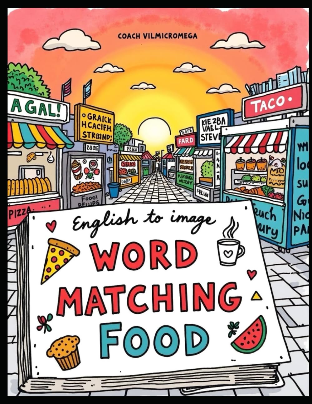 English To Image Word Matching Food (Vilmicromega Activity Books)