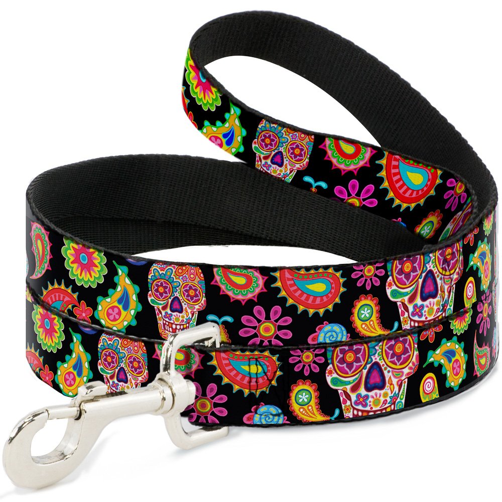 Laisse pour chien tête de mort Bobo 3,8cm large : finies les douleurs aux mains quand il tire