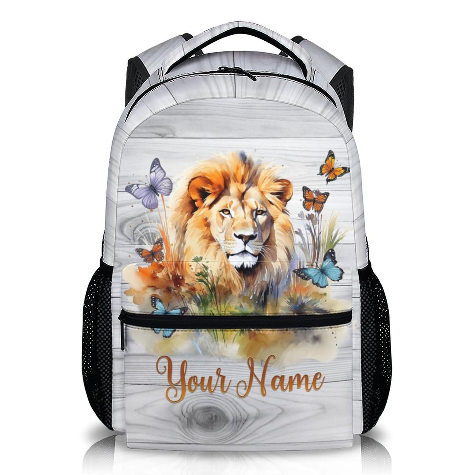 Homexzdiy Kids Backpack for Boys Girls, 17 Inches Lion School Backpacks for Kids Students, Personalized Large Capacity Lion Theme Pattern Bookbag with