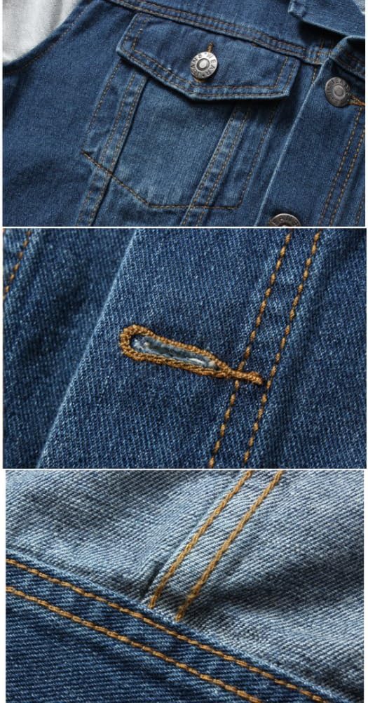 Lavnis Men's Denim Hoodie Jacket Casual Slim Fit Button Down Jeans Coat - Image 4