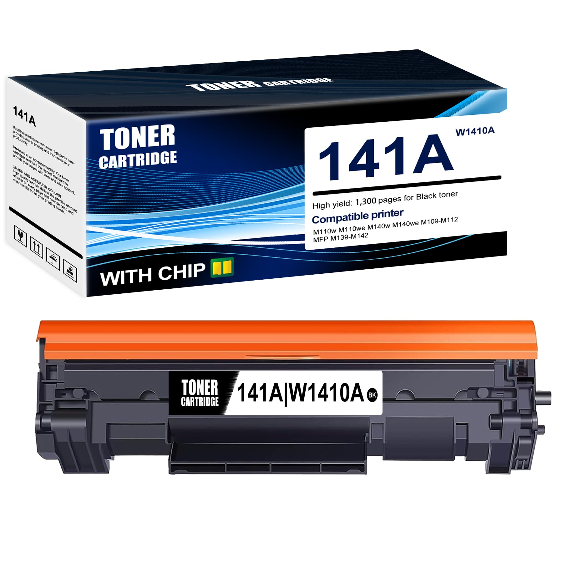 SLIKIA 1-Pack Black 141A W1410A Toner Cartridge: Compatible 141A W1410A Replacement for HP M110w M110we M140w M140we M109-M112 MFP M139-M142 Printer