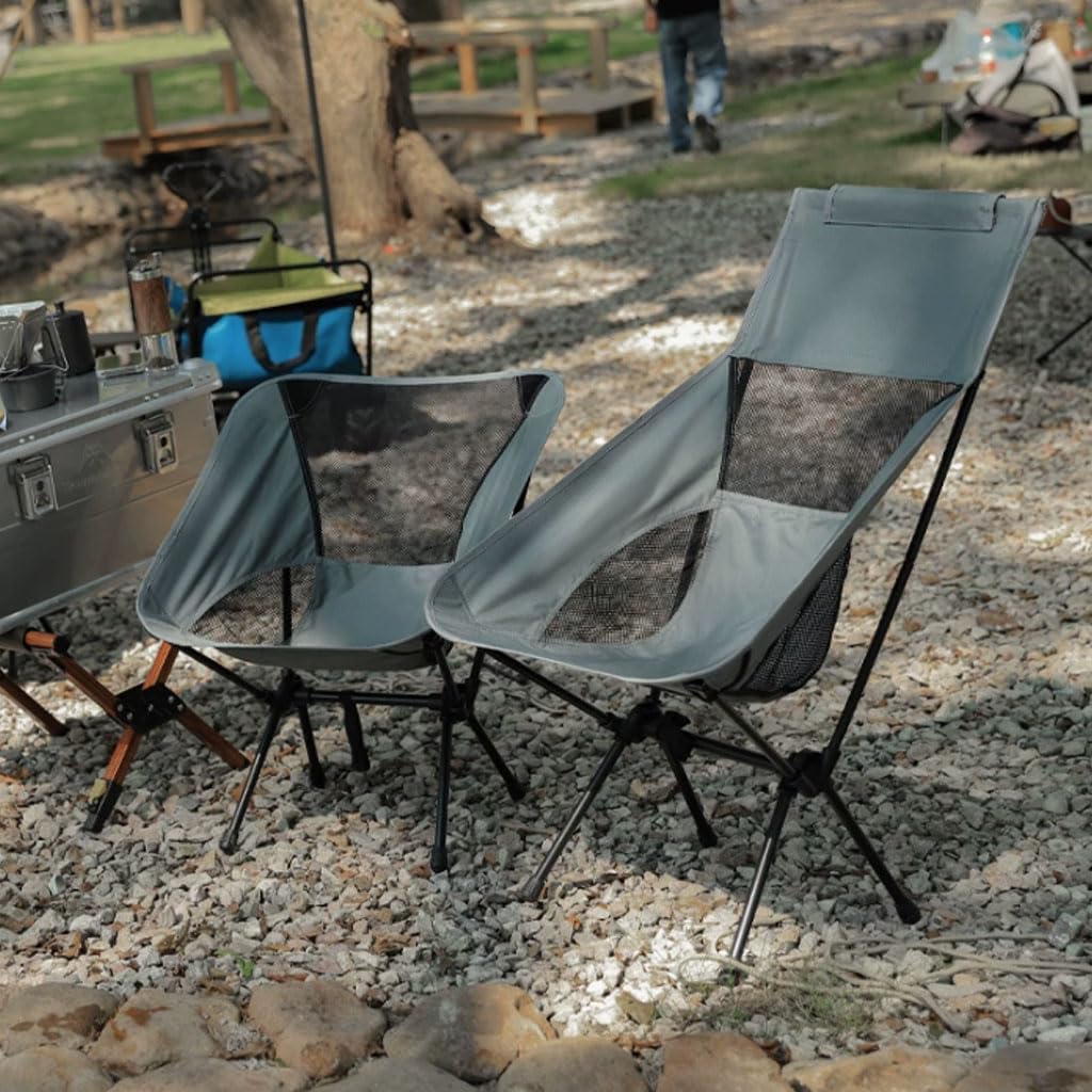 Campingstuhl Faltbar mit Netzgewebe, Niedriger & Hochlehner Strandliege Klappbar Leicht, Outdoor Klappstuhl Camping Stuhl für Picknick Balkon