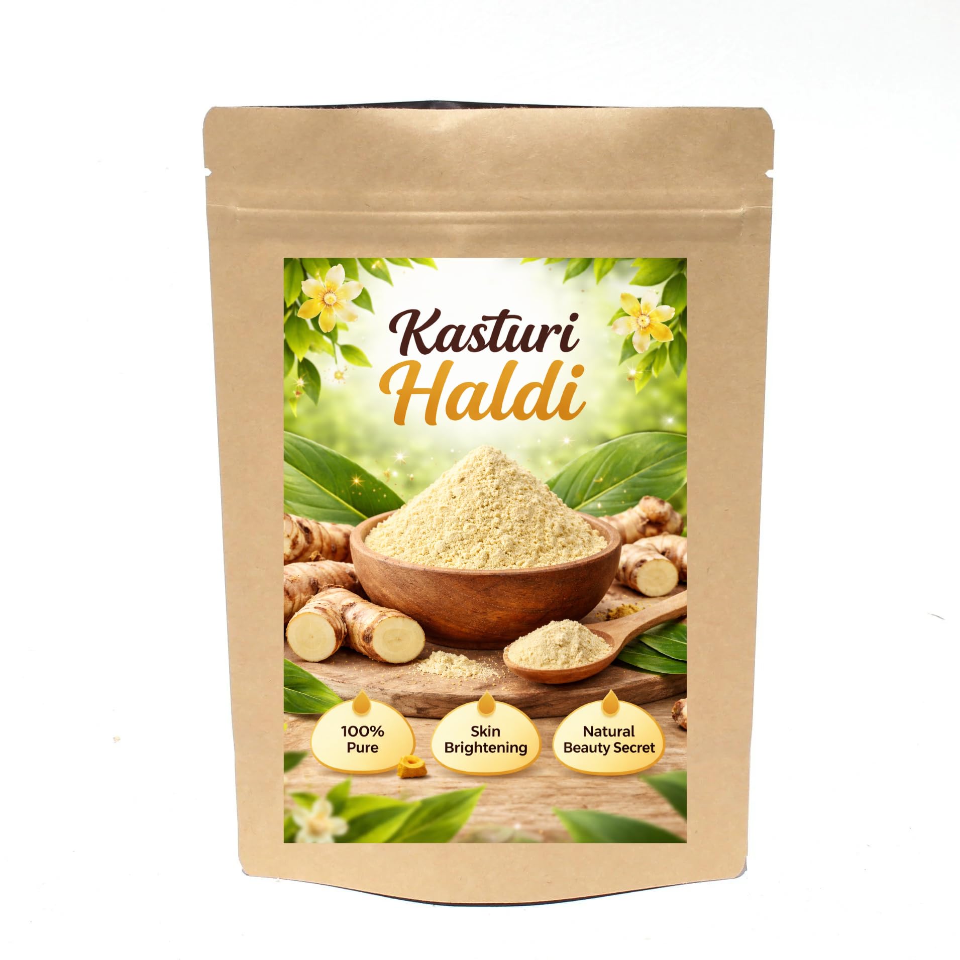 AABHARVEDA Kasturi Haldi Powder for Face, 100g | 100% Pure Wild Turmeric, Skin Brightening, No Artificial Colors, For Men & Women, Natural Face Pack-image-4