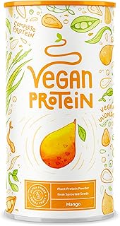 Vegan Protein Powder - Mango Flavour - 600g (20 Servings) - Plant Based Protein Powders - Low Calorie & Gluten Free Vegan Protein Powders - Sprouted Rice, Seeds & Pea Protein Powder - Alpha Foods