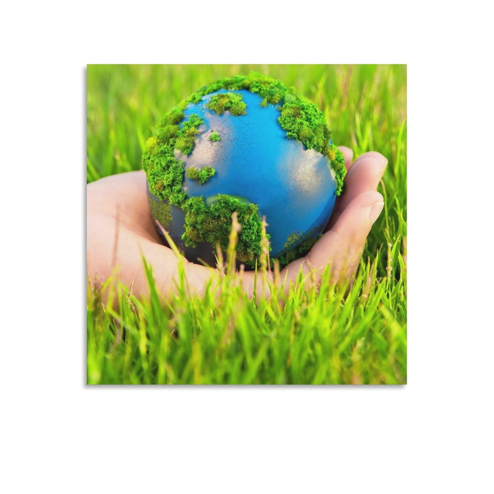 Amazon.co.jp: ハッピーアースデー地球環境を守る緑の植生ポスター  