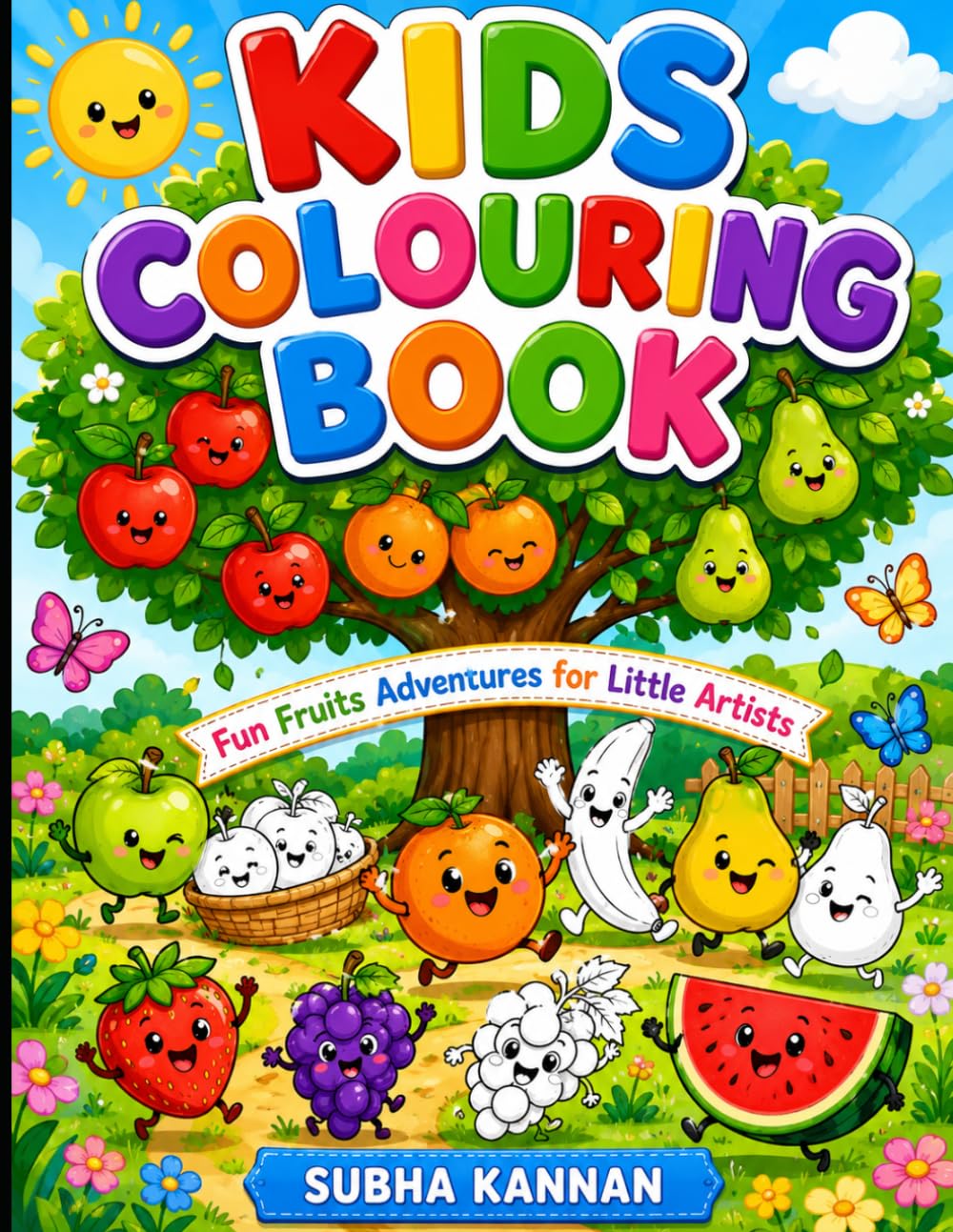 Kids Colouring Book: Fun Fruits Adventures for Little Artists