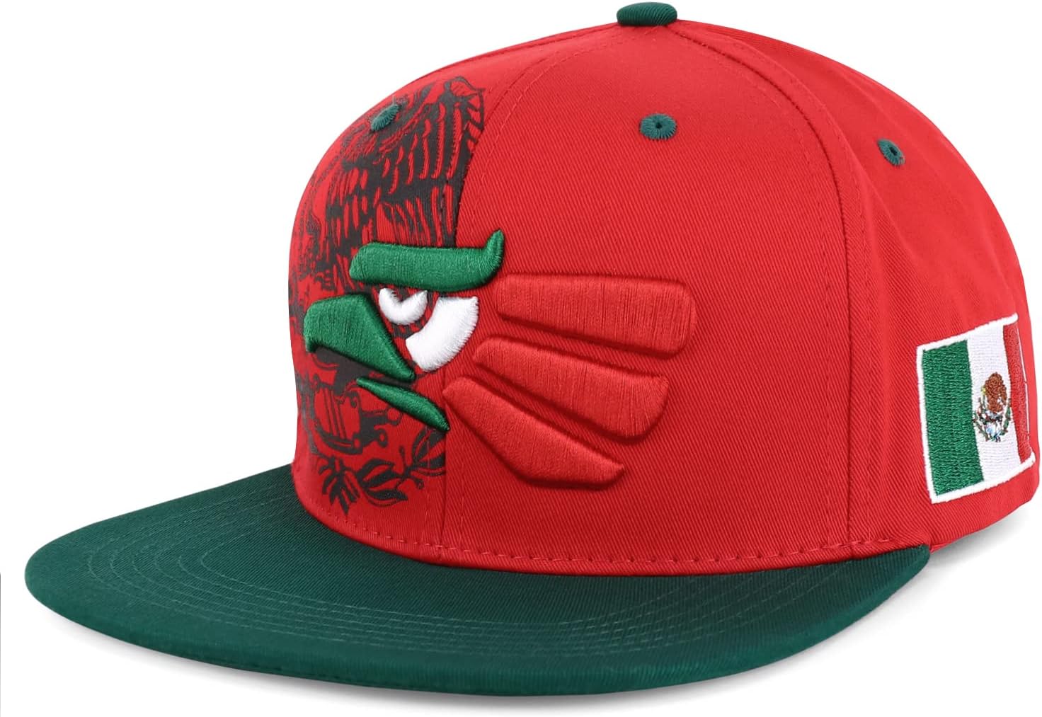 Hecho En Mexico Eagle 3D Embroidered Flat Bill Snapback Cap