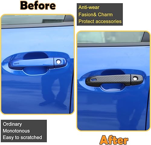 Miniatura 2 de Cubierta para manija de puerta exterior de automóvil compatible con Subaru WRX 2021-2023, borde de cubierta de manija de puerta inteligente lateral