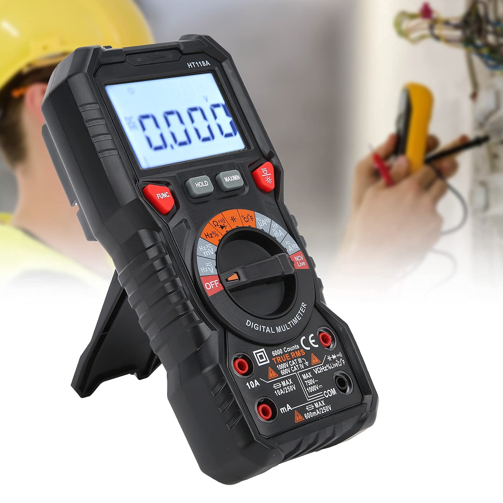HT118A Multimetr Cyfrowy Wielofunkcyjny Tester Elektryczny Bezdotykowy Automatyczny Tester Napięcia Prądu dla Elektryka