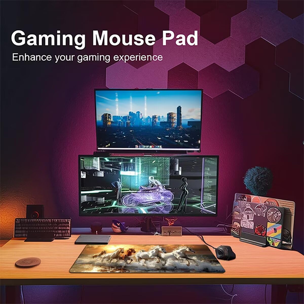 Tappetino per Mouse Gaming XXL 1200x600x3mm– Ufficio Mousepad Grande – Migliora la Velocità e la Precisione Tenuta Stabile Sottomano per Ufficio e Casa Accessori Scrivania Animale PjY13685 N-U