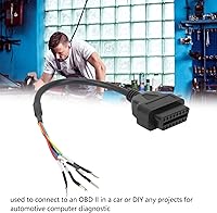 Vista 2 de Septpenta OBDII OBD2 Conector hembra, 16 pines K CAN línea diagnóstico puente probador conector conector coleta cable adaptador para motocicleta