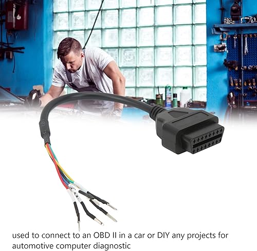 Miniatura 2 de Septpenta OBDII OBD2 Conector hembra, 16 pines K CAN línea diagnóstico puente probador conector conector coleta cable adaptador para motocicleta,