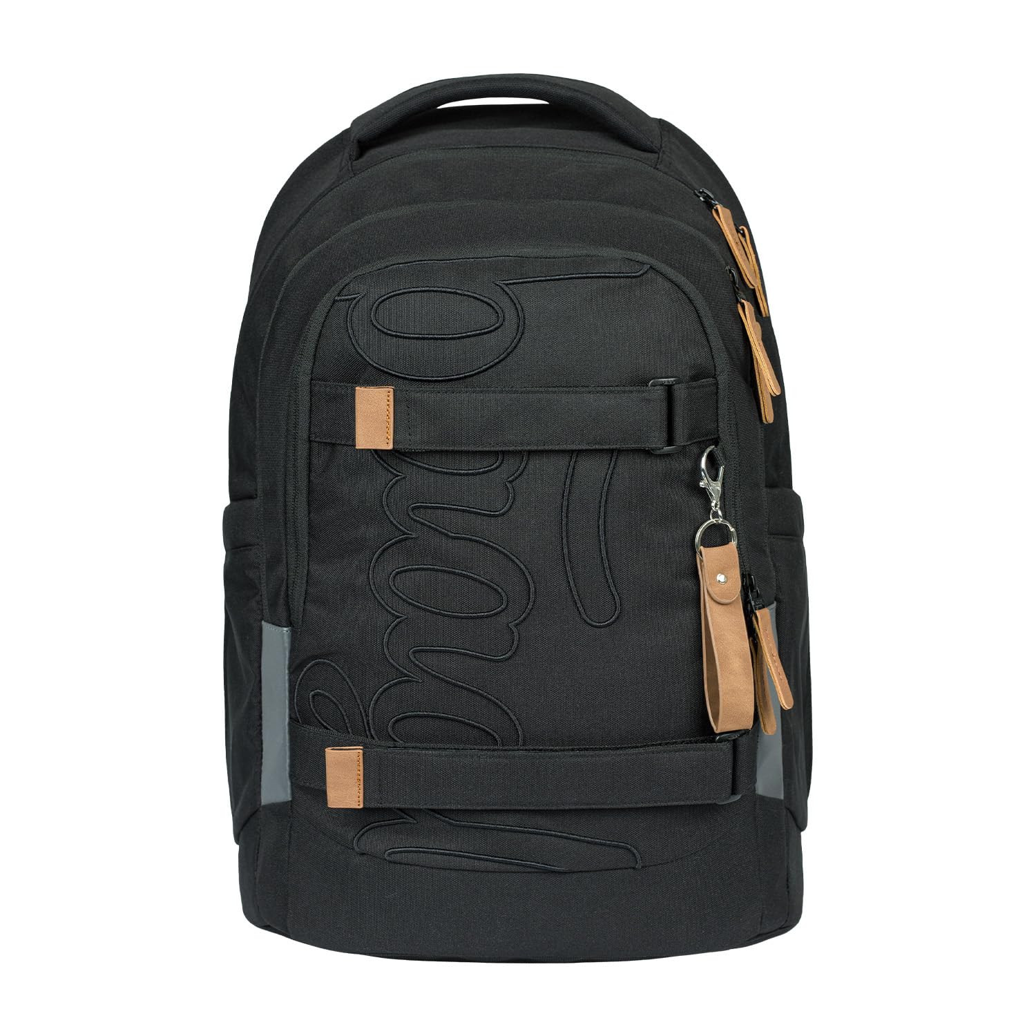Baagl Schulrucksack für Jungen Mädchen Teenager - Skate Max - Skateboard Rucksack - Kinderrucksack mit Laptopfach und Brustgurt für Schule, Weiterführendeschule, Mittelschule, 30 l (Darkness)