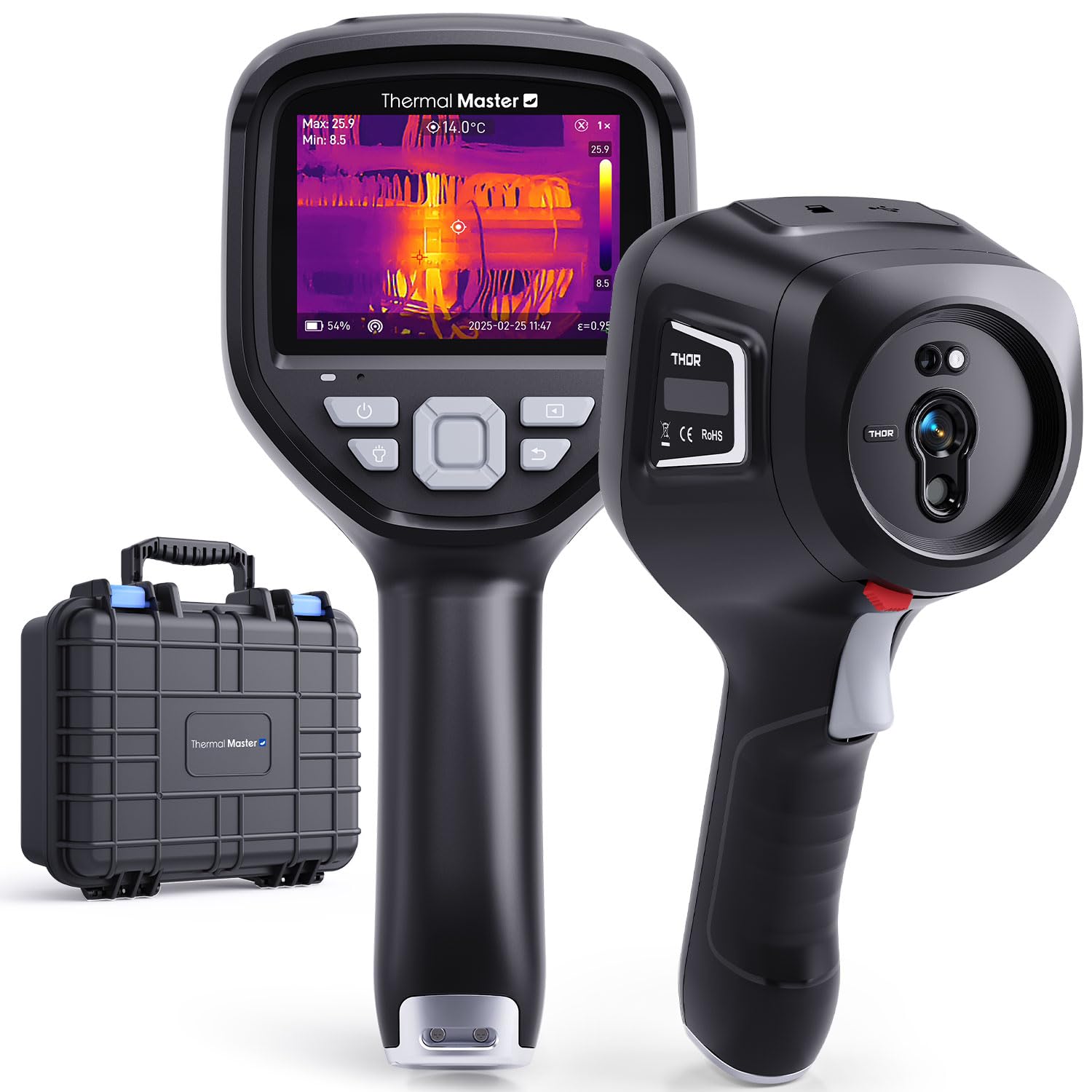 ThermalMaster Thor 002 Handheld Thermal Imager: 512×384 IR Resolution, 3.5" IPS Screen, -4°F to 1022°F, Fusion Dual Camera