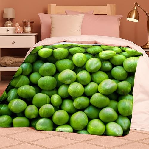 Miniatura 5 de Green Peas - Manta de franela de verduras ultra suave y acogedora manta de felpa para sofá, silla, sala de estar, aire acondicionado, mantas frescas