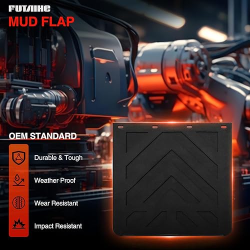 Miniatura 2 de Aletas de barro para semirremolques, remolques de tractor, resistente, polímero de elastómero termoplástico, protector contra salpicaduras de gran