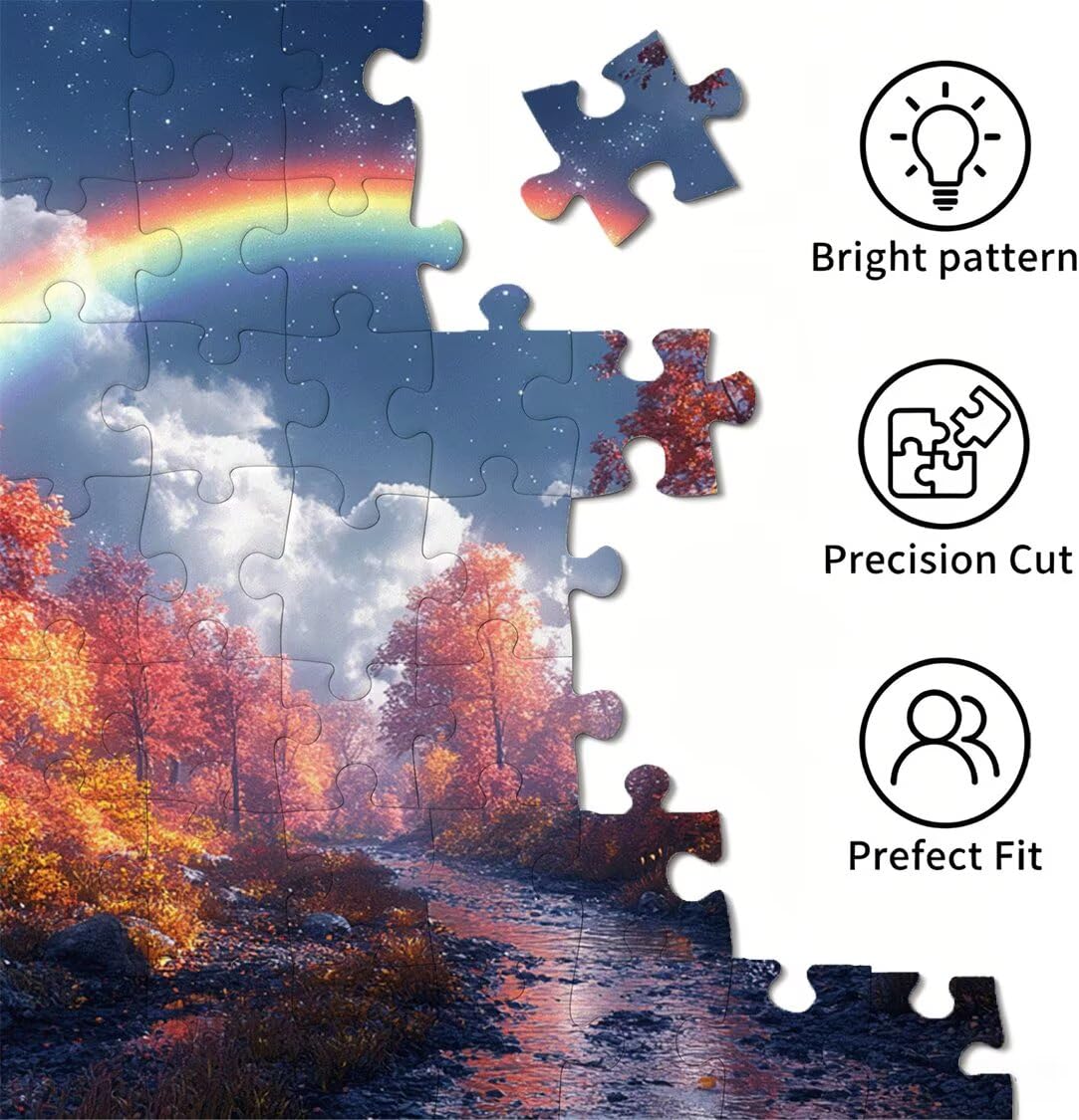 Puzzle 5000 elementów dla dorosłych, gry rodzinne, tęczowy las, n-13