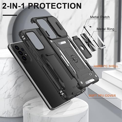 Miniatura 7 de AUPAI Funda para Galaxy A53 5G con cubierta para cámara, cubierta de grado militar con protector de pantalla, prueba de caídas de 16 pies, funda