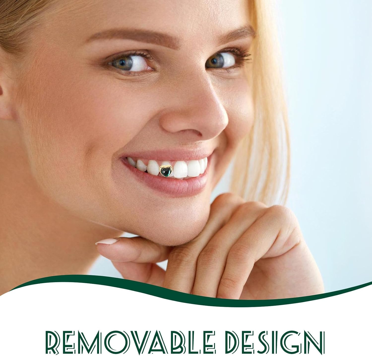 2pcs Green Metal Dental Grills for Hip Hop Party Concert Wear image 3