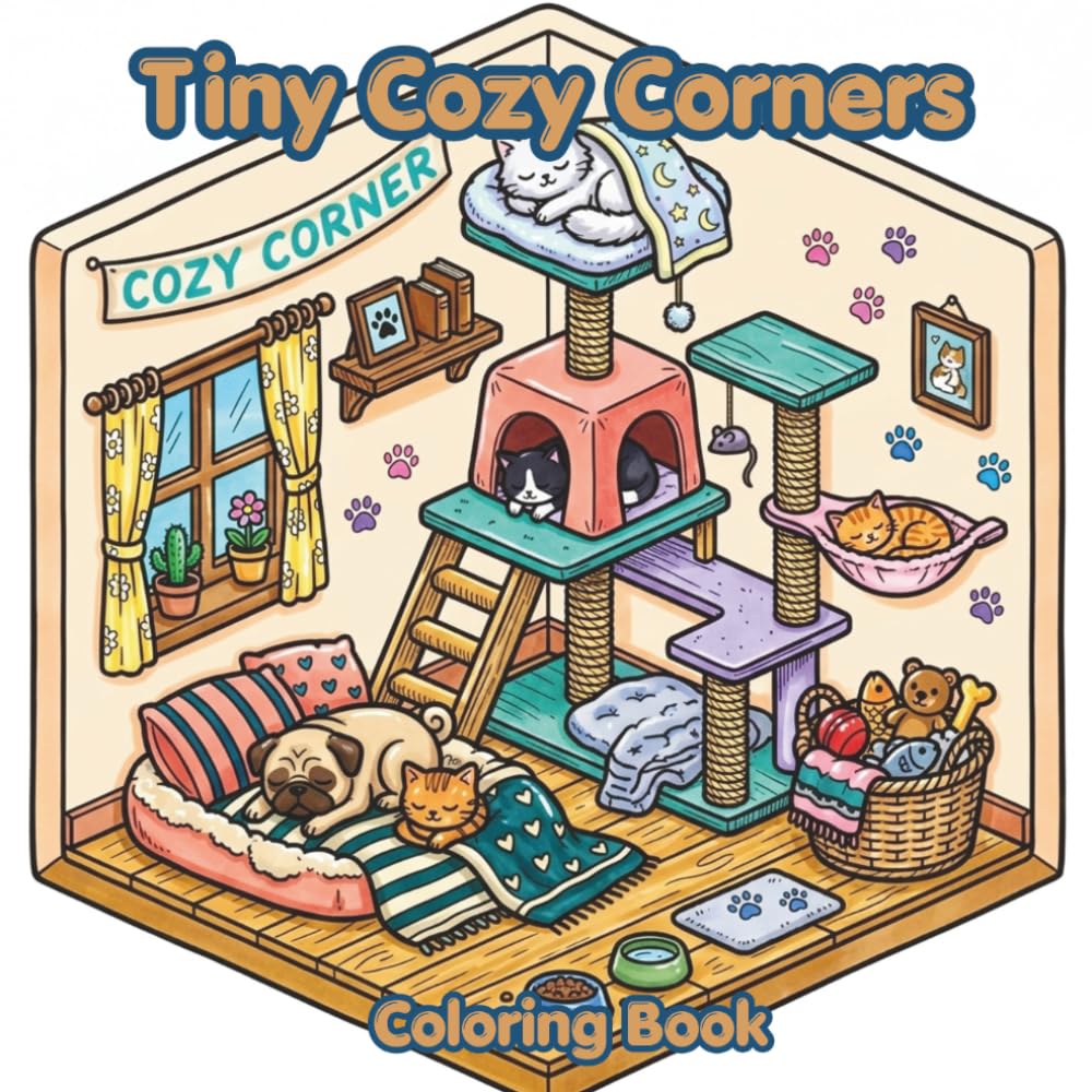Tiny Cozy Corners Coloring Book