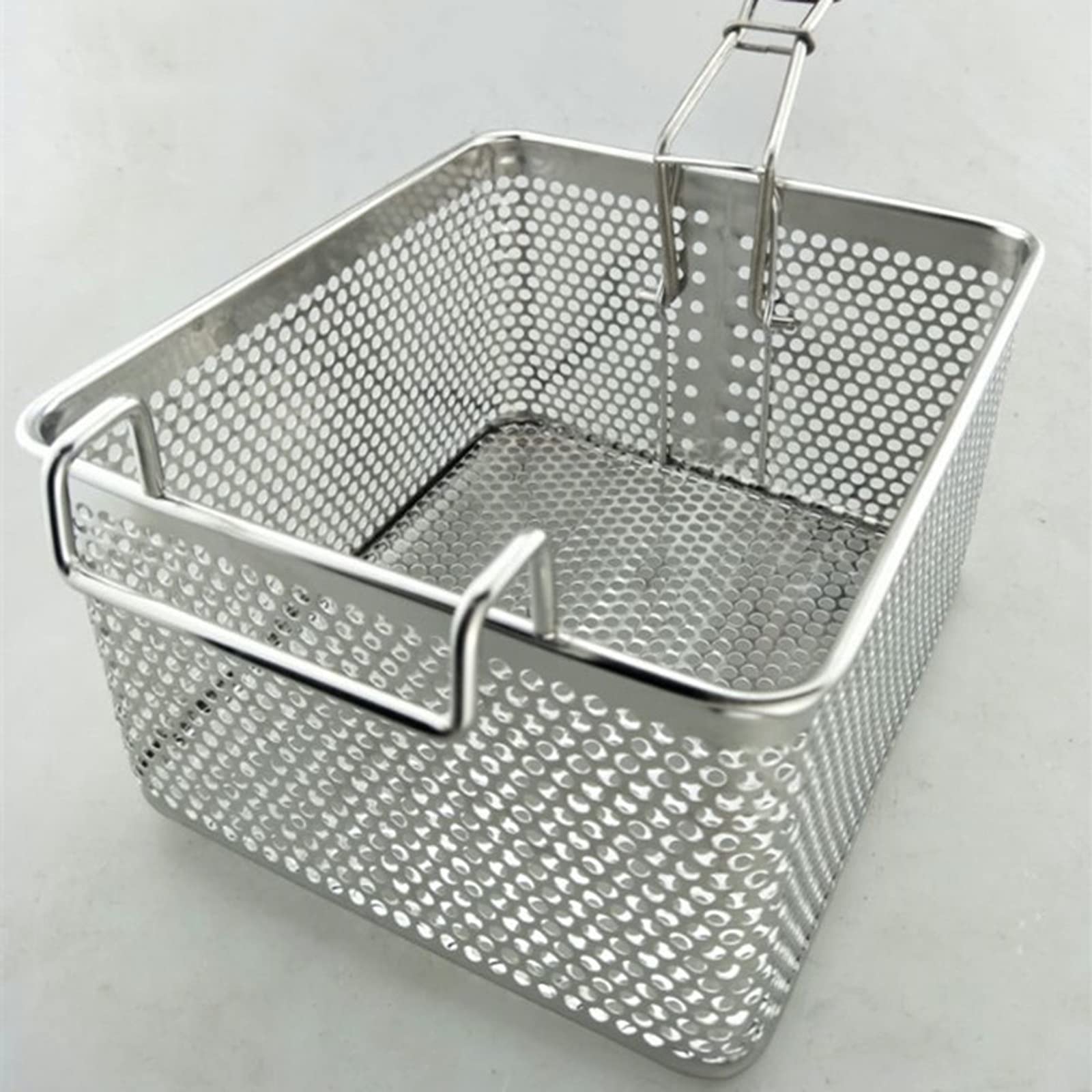 NEBE Panier à Friteuse Panier en Acier Inoxydable carré carré Frites Frites Poulet Panier de Poulet de Cuisine Maquillage mazout à partir de Frites Frites Ailes de Poulet Viande Panier à Frire