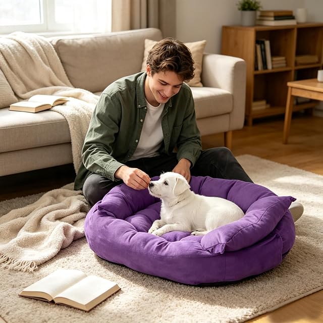 Foto 2 de 7 de PETCUTE Ortopédica Camas Perro Grande,Multifuncional Cama para Perros,Colchoneta Perro Antideslizante,Cama…