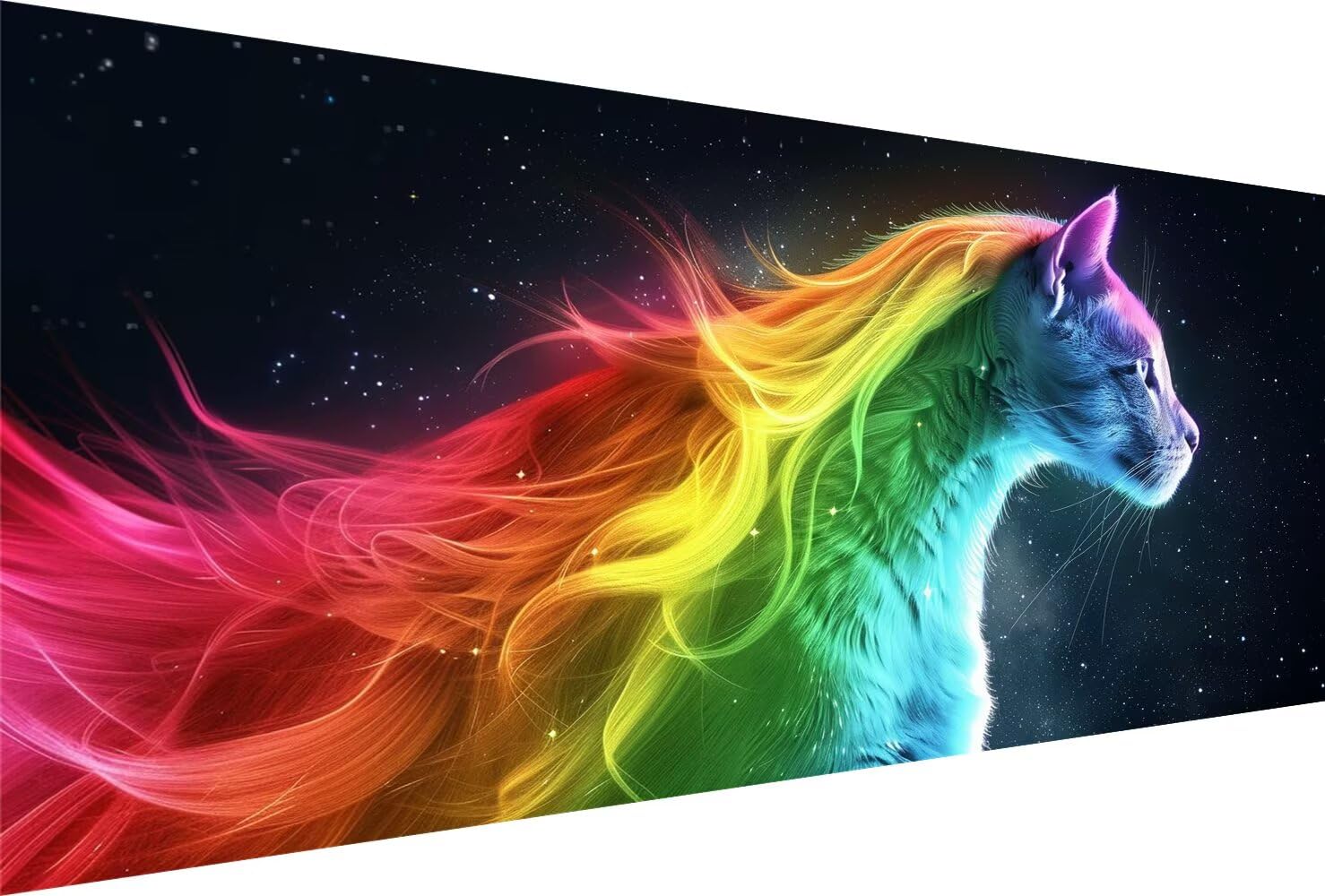 Diamond Painting Farbe Diamond Painting Erwachsene Katze Bastelset Kinder ab 6 Jahre Mosaikherstellung Kreatives Geschenke für Mädchen Anfänger, Diamant Strass Kreuzstich Zimmer Deko 60x120cm Y5-788