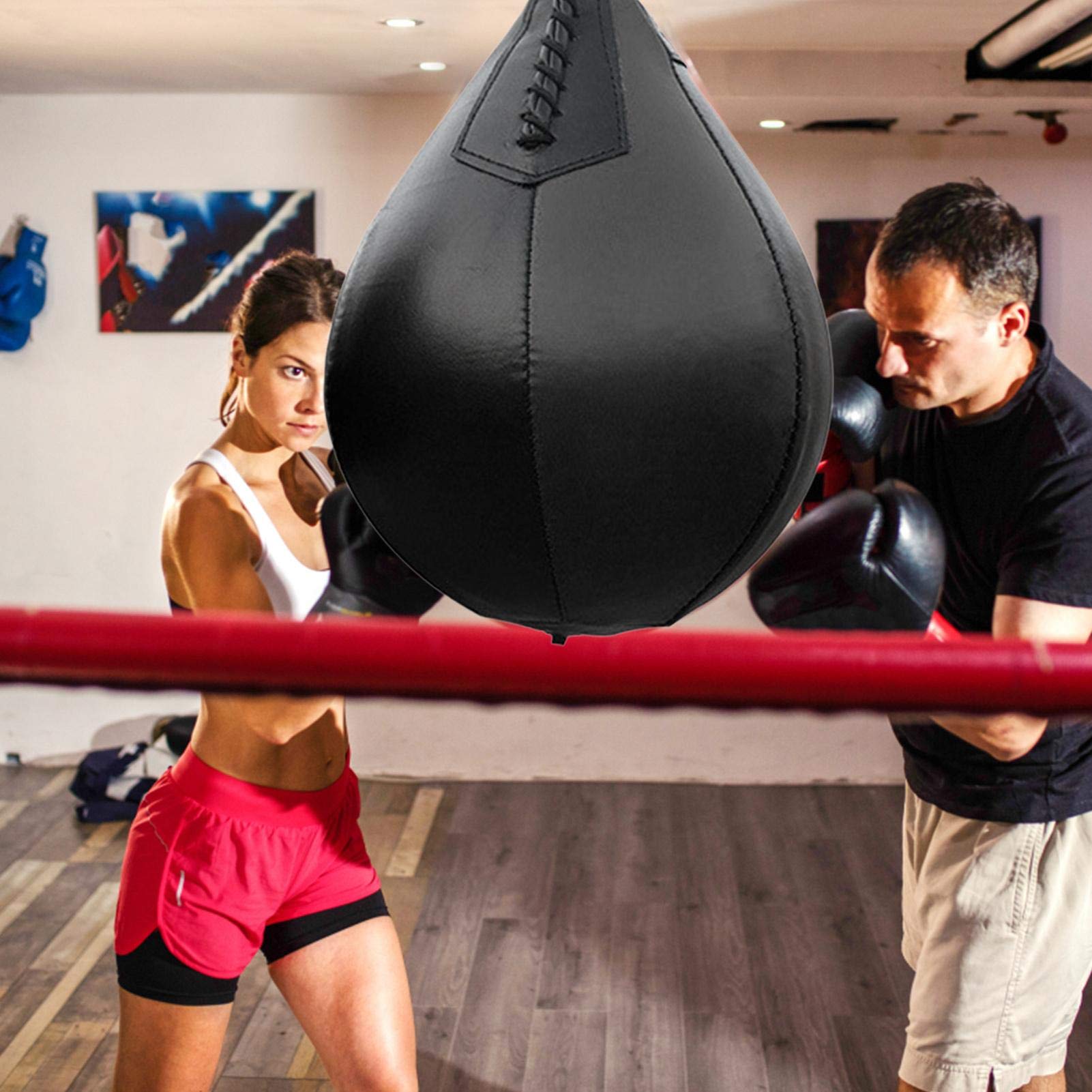 Magent Poire De Vitesse Boxe En PU – 25 Cm – Avec Gonfleur Et Bouton De Sécurité – Conception Lisse – Réduit Le Stress – Installation Facile – Pour Adultes