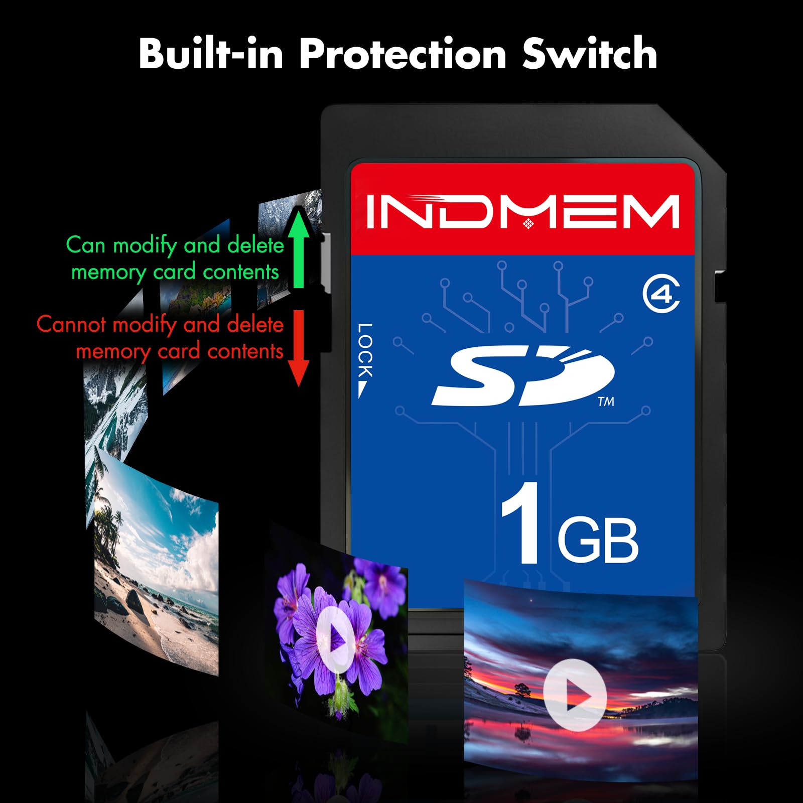 SD Card 1GB Class 4 MLC Secure Digital Flash Memory Card Camera Card 2 Packs — view 6