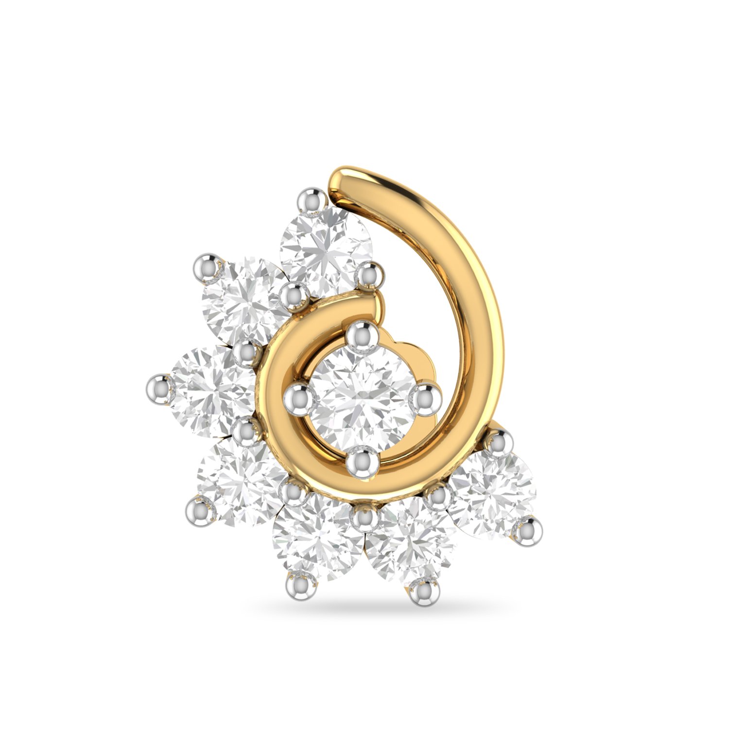 The Fallamhain 18KT Yellow Gold and Diamond Nose Pin for Women
