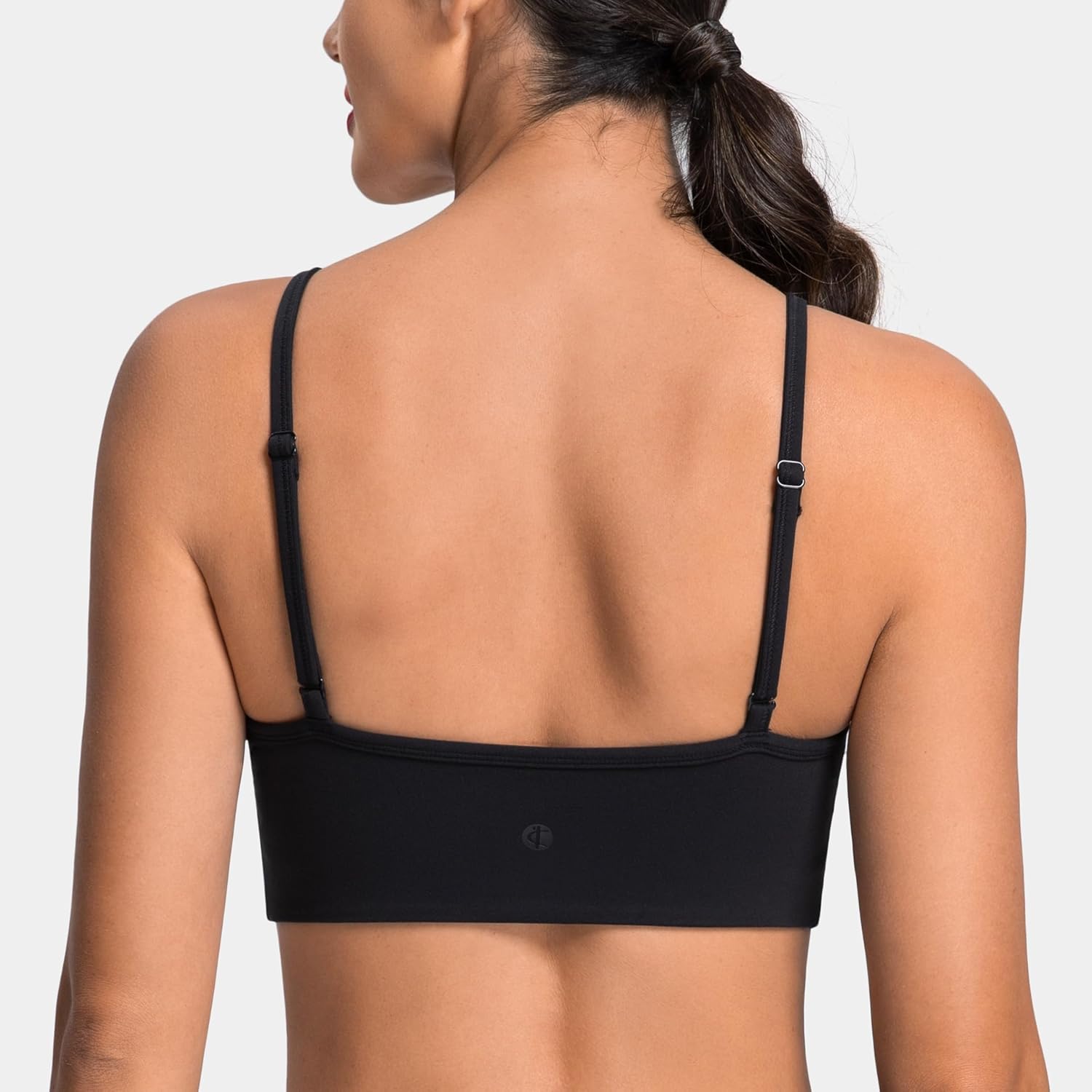 Colorfulkoala Dreamlux Adjustable Spaghetti Strap Sports Bras for Women V-Neck Padded Crisscross Back Workout Yoga Tops