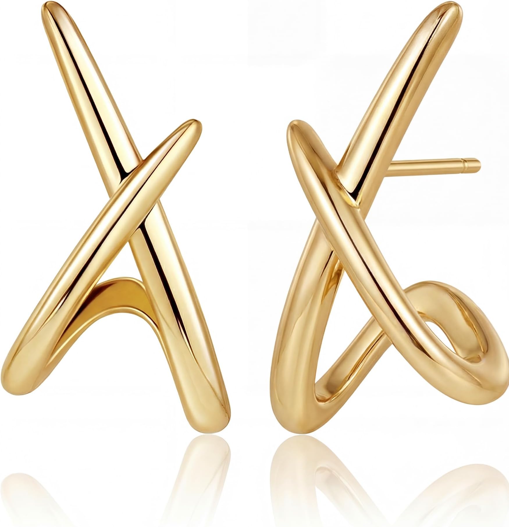 Gold Earrings for Women Trendy,14K Gold Stud Earrings Dainty Earrings Simple Minimalist Gold Earrings Hypoallergenic Earring for Women Gifts