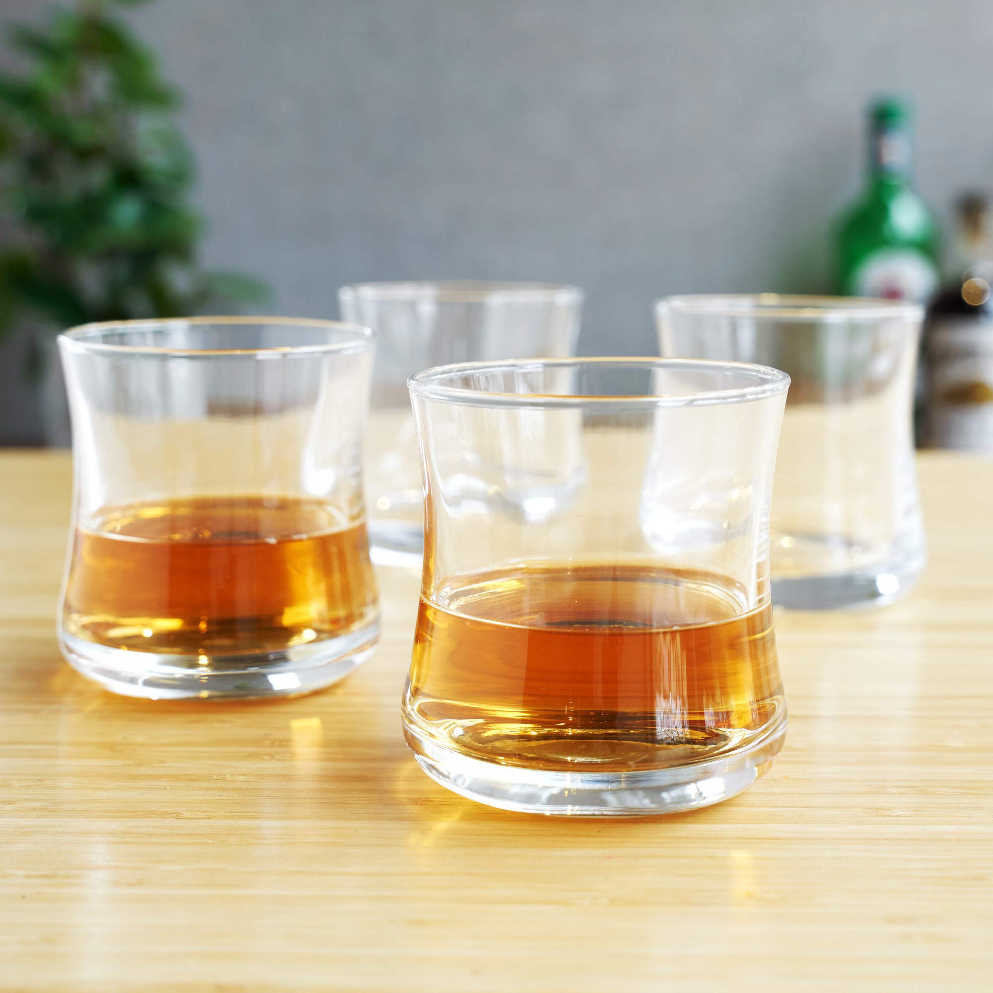True Bourbon Glasses, Tumblers For Whiskey, Scotch, Curved Stylish Whisky Sipping