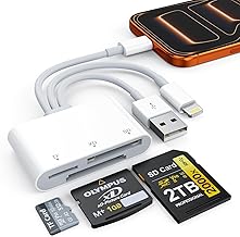 XD Card Reader, SD Memory Card Reader for iPhone, Lightning+USB A+USB C to SD/TF/XD Picture Card Reader 3 in 1 Digital Camera Adapter for iPhone 17/16/15/14/iPad/PC/Android Multi iPhone Reader