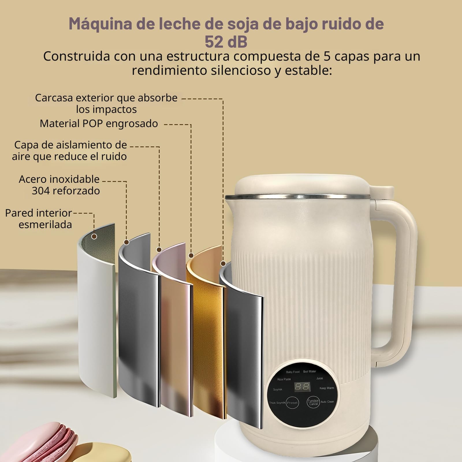 Máquina automática de leche de soja 8 en 1, 1200 ml, máquina de alimentos para bebés con inicio de retraso, mantiene caliente y autolimpiante para leche de almendras, leche de avena, leche de
