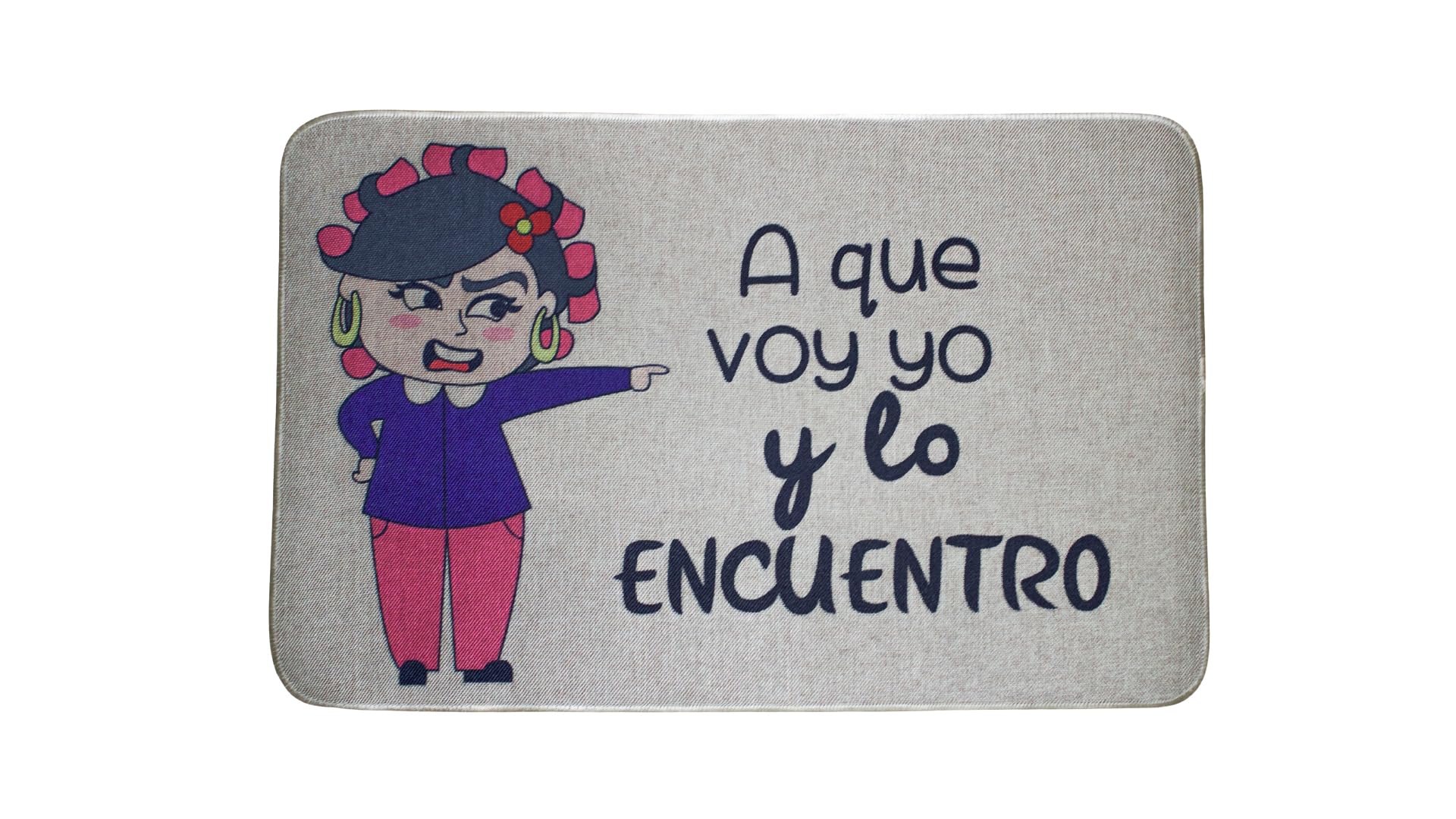 hola-world. Original Door Mat for Entrance and Interior Door (Kitchen, Bedroom, Living Room, etc) Non-Slip Rubber Backing, Machine Washable, Model: Madre Size: 40 x 60 cm