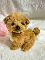 ☆童心☆日本製高級ぬいぐるみ☆仔犬S 茶　おすわり☆廃盤　レア☆未使用♪ ☆童心☆日本製高級ぬいぐるみ☆仔犬S 茶 おすわり☆廃盤 レア