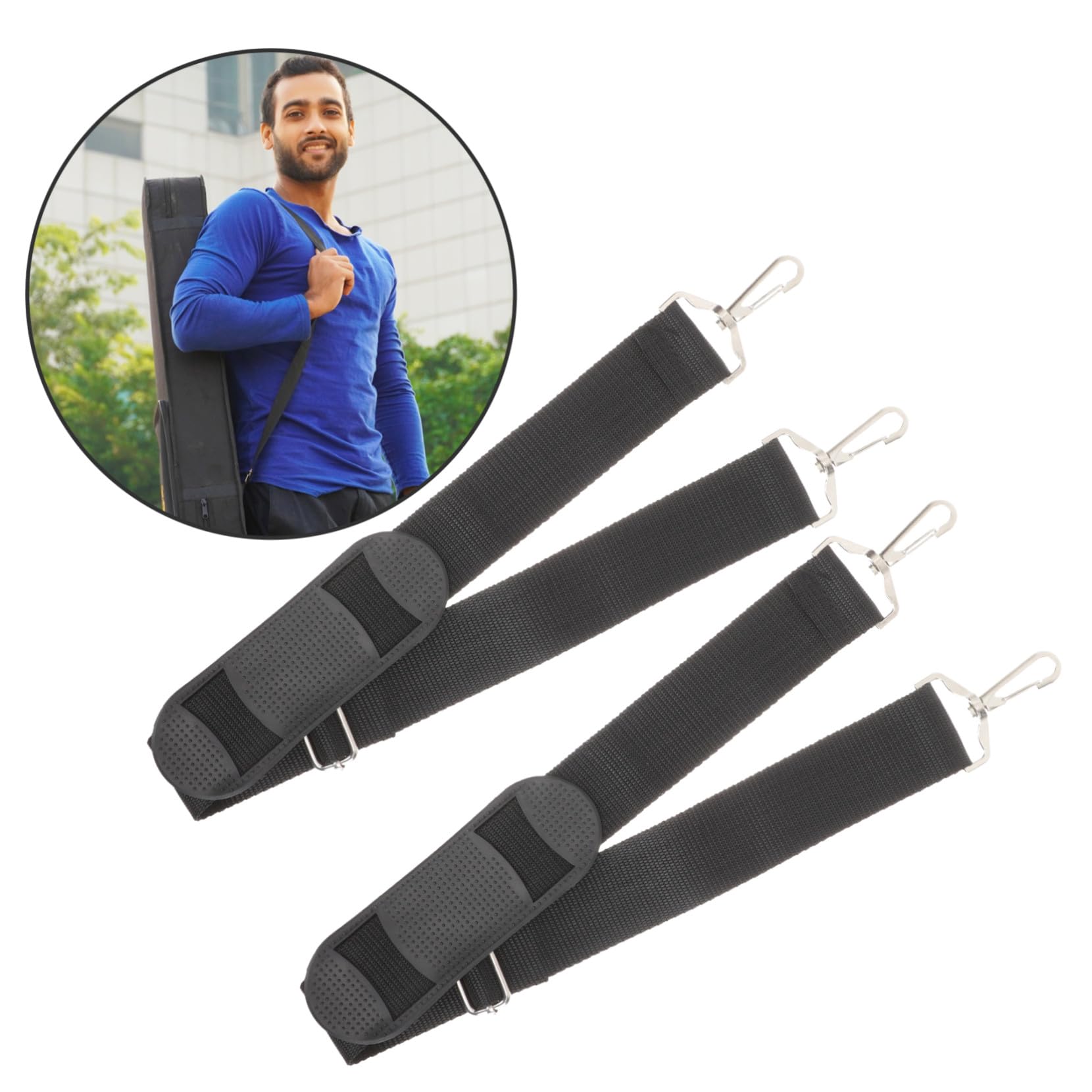 SOIMISS Set di 2 Cinghie per Custodia Violino, Tracolla Regolabile in Tela e Metallo, Cintura per Strumento, Facile da Trasportare e Pulire per Performance All’Aperto