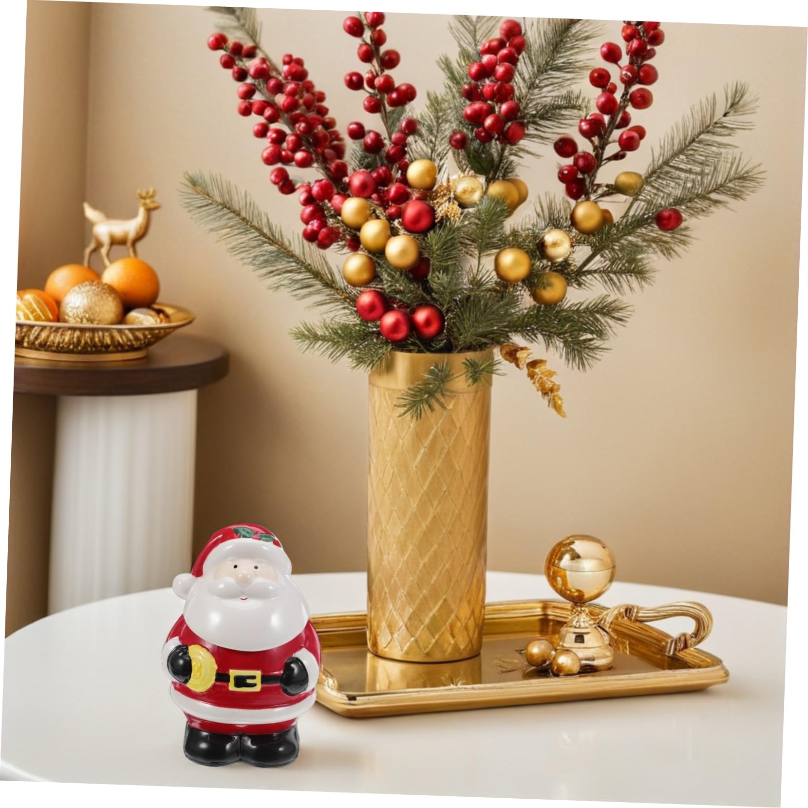 VICASKY Boîte à Biscuits de Noël Céramique Bocal à Bonbons Décoratif avec Couvercle pour Biscuits Chocolats et Gourmandises
