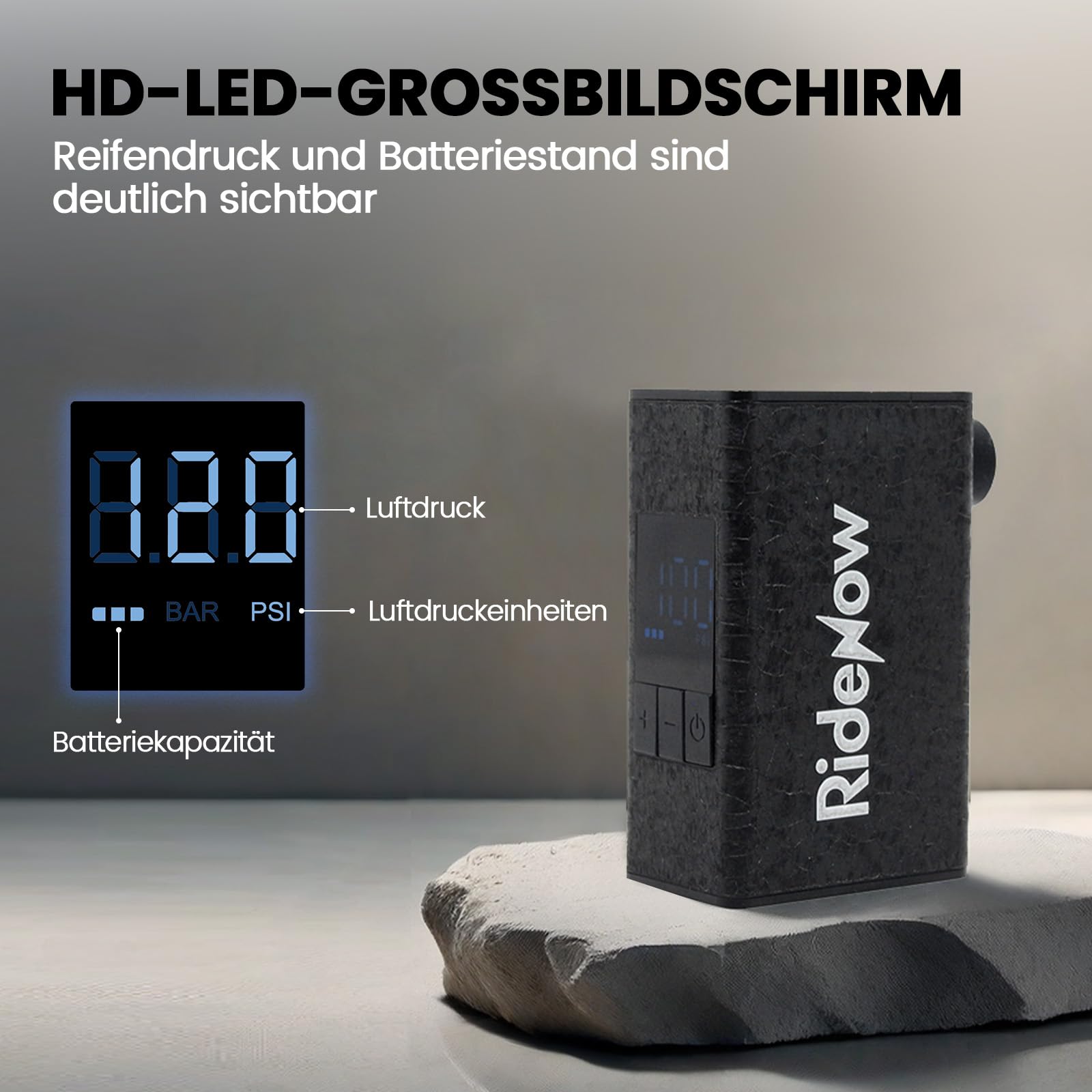 RideNow Mini bomba de aire eléctrica para bicicleta, máx. 150 PSI, bomba eléctrica portátil Tiny, compatible con válvulas Presta y Schrader para bicicleta de carretera, bicicleta eléctrica, bicicleta