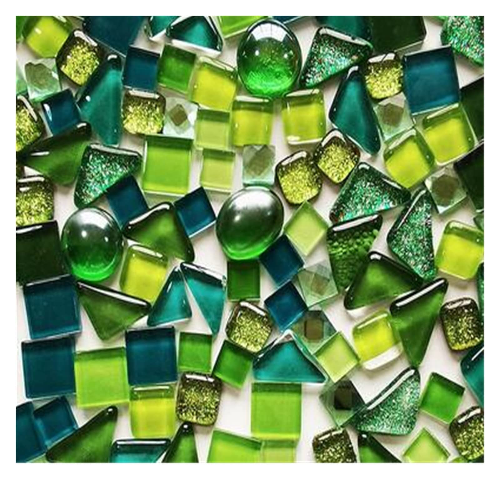 Mosaico, 250 g mosaicos de cristal forma irregular, para manualidades, para niños, lentejuelas brillantes, mezcla piedras, materiales de arte hechos a mano (Multi color)