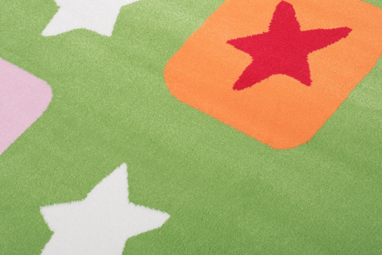 TAPISO Kinder New Alfombra Infantil de Salón Habitación para Niño Niña Bebé Diseño Moderno Helicóptero Verde Naranja Amarillo Rojo Alfombra de Juegos Pelo Corto Suave 140 x 190 cm