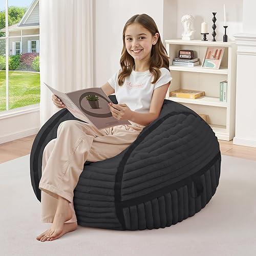 Miniatura 143 de HABUTWAY Puf gigante de 2 pies para adultos, con relleno de espuma viscoelástica, puf grande con funda de terciopelo holandés extraíble para sala de